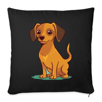 Conception de chien mignon pour les propriétaires de chiens - Housse de coussin décorative 45 x 45 cm - noir - Devant
