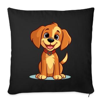 Conception de chien mignon pour les propriétaires de chiens - Housse de coussin décorative 45 x 45 cm - noir - Devant