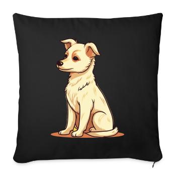 Conception de chien mignon pour les propriétaires de chiens - Housse de coussin décorative 45 x 45 cm - noir - Devant