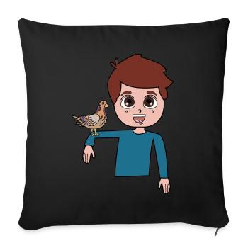 Pigeon boy design for pigeon lovers - Sofa pillowcase 17,3'' x 17,3'' (45 x 45 cm) - black - Front