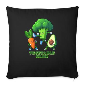 Vegetable Gang Vegan Funny Graphic - Sofa pillowcase 17,3'' x 17,3'' (45 x 45 cm) - black - Front