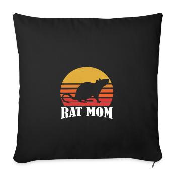 Pet Rat - Sofa pillowcase 17,3'' x 17,3'' (45 x 45 cm) - black - Front