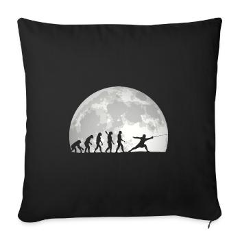 Fechten Evolution Vintage Fencer - Sofakissenbezug 45 x 45 cm - Schwarz - Vorne