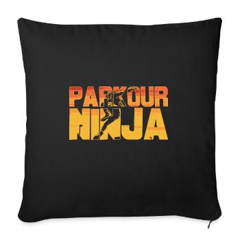 Parkour Ninja Rétro Vintage Urban Lovers - Housse de coussin décorative 45 x 45 cm - noir - Devant