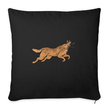 Malinois Belgian Shepherd Mechelaar Dog - Sofa pillowcase 17,3'' x 17,3'' (45 x 45 cm) - black - Front