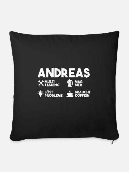 Andreas - Sofakissenbezug 45 x 45 cm - Schwarz