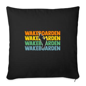 Wakeboarder Wakeboard Wakeboarding - Sofakissenbezug 45 x 45 cm - Schwarz - Vorne