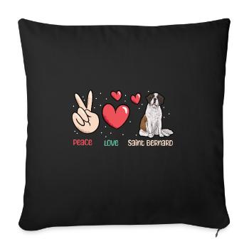 Saint-Bernard Chien Saint-Bernard - Housse de coussin décorative 45 x 45 cm - noir - Devant