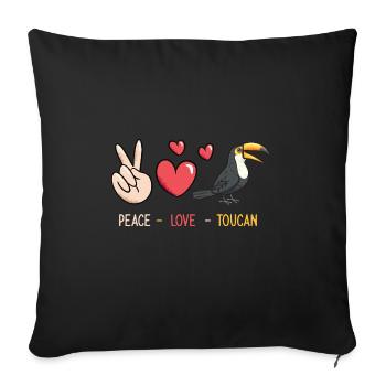Toucan Bird Rainforest - Sofa pillowcase 17,3'' x 17,3'' (45 x 45 cm) - black - Front