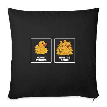 Funny How It Started How It's Going Rubber Duck Du - Sofakissenbezug 45 x 45 cm - Schwarz - Vorne