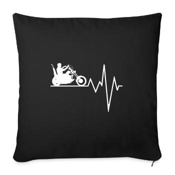 Motorcycle Heatbeat Minimalistic Chopper Bike - Sofa pillowcase 17,3'' x 17,3'' (45 x 45 cm) - black - Front