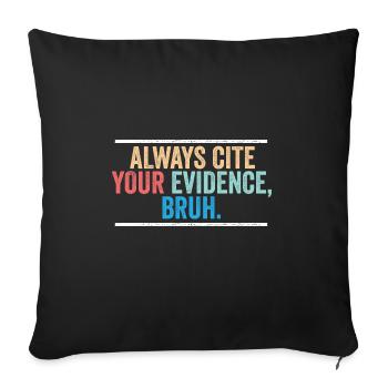 Drôle de professeur d’anglais citez toujours vos preuves - Housse de coussin décorative 45 x 45 cm - noir - Devant