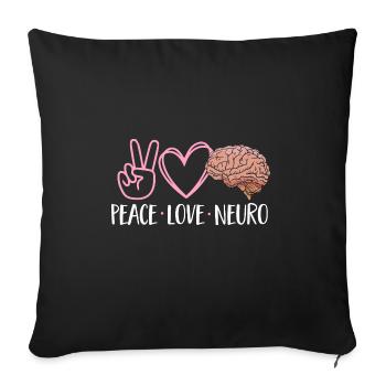 Neurology, Nurse, Brain, Neurologist - Sofa pillowcase 17,3'' x 17,3'' (45 x 45 cm) - black - Front