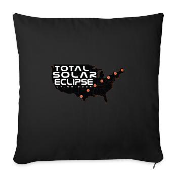 Path of Totality Lover Total Solar Eclipse Map - Sofakissenbezug 45 x 45 cm - Schwarz - Vorne