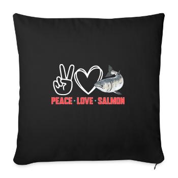 Pêche au saumon Pêcheur de saumon - Housse de coussin décorative 45 x 45 cm - noir - Devant
