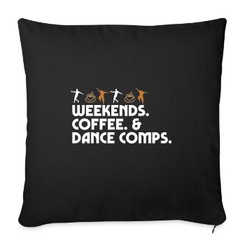 Danse Maman Danseur Papa Week-ends Café Et Danse - Housse de coussin décorative 45 x 45 cm - noir - Devant