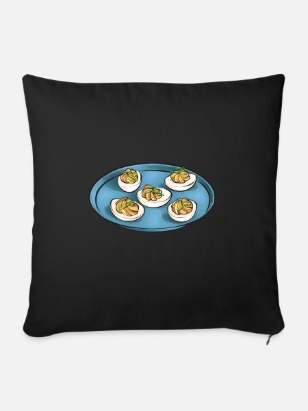 Gefüllte Eier Deviled Eggs - Sofakissenbezug 45 x 45 cm - Schwarz