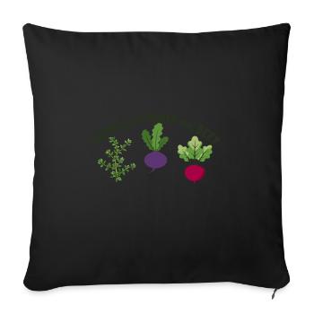 Thym au navet La betterave Motif végétal drôle - Housse de coussin décorative 45 x 45 cm - noir - Devant