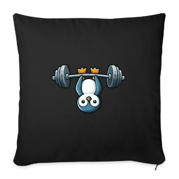 Funny Penguin Fitness Weightlifting Cartoon - Sofa pillowcase 17,3'' x 17,3'' (45 x 45 cm) - black - Front