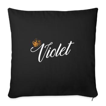 Violet Nom pour les femmes Enfants Tout-petits - Violet - Housse de coussin décorative 45 x 45 cm - noir - Devant