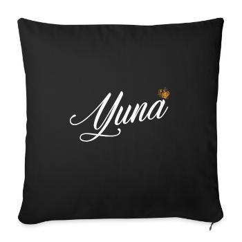Yuna Name für Frauen Kinder Kleinkinder - Yuna Custom - Sofakissenbezug 45 x 45 cm - Schwarz - Vorne