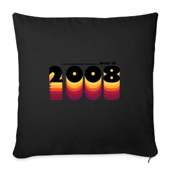 Le meilleur de l’année 2008 - Fêtez 17 ans de millésime - Housse de coussin décorative 45 x 45 cm - noir - Devant