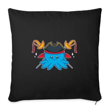 Poulpe - Housse de coussin décorative 45 x 45 cm - noir - Devant