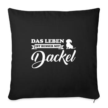 Dackel Hund Dackel Hund Geschenk - Sofakissenbezug 45 x 45 cm - Schwarz - Vorne