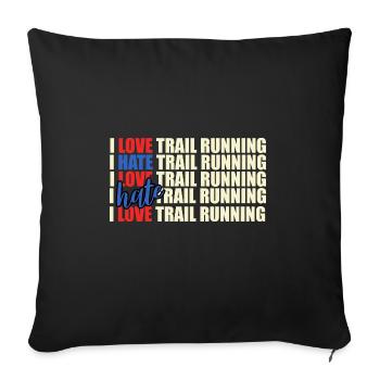 Trail Runner Running Jogging Jogger I Gift - Sofa pillowcase 17,3'' x 17,3'' (45 x 45 cm) - black - Front