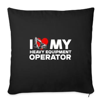 Construction machinery operator Excavator driver Excavator driver Construction workers - Sofa pillowcase 17,3'' x 17,3'' (45 x 45 cm) - black - Front