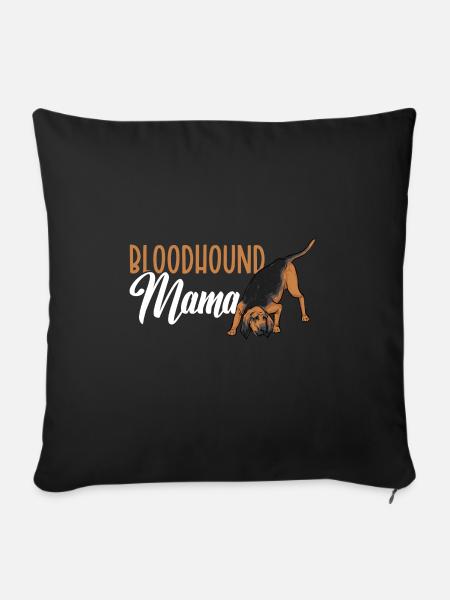 Bloodhound Hund Bluthund - Sofakissenbezug 45 x 45 cm - Schwarz
