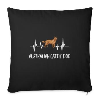 Australian Cattle Dog Red Blue Heeler - Sofakissenbezug 45 x 45 cm - Schwarz - Vorne