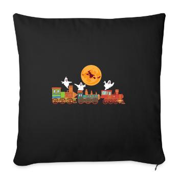 Spooky Ghost Train Boo Trick Or Treat Creepy Lazy - Sofa pillowcase 17,3'' x 17,3'' (45 x 45 cm) - black - Front