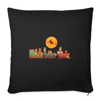 Spooky Halloween Ghost Train Gnomes Boo Trick Or - Housse de coussin décorative 45 x 45 cm - noir - Devant