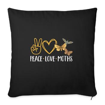 Moths Insect Collector Entomologist - Sofa pillowcase 17,3'' x 17,3'' (45 x 45 cm) - black - Front