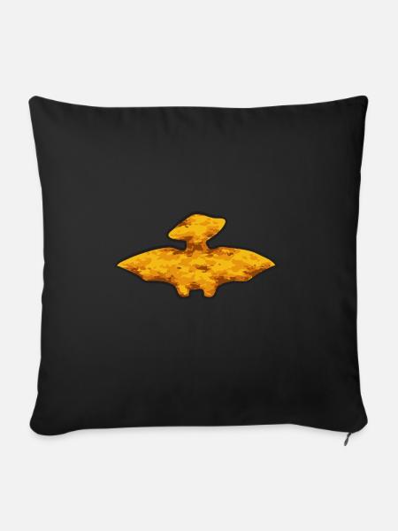 Dino Nuggets Dinosaurier Chicken Nuggets - Sofakissenbezug 45 x 45 cm - Schwarz