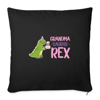 Grandma Dinosaur Family Matching Dino Birthday - Sofa pillowcase 17,3'' x 17,3'' (45 x 45 cm) - black - Front