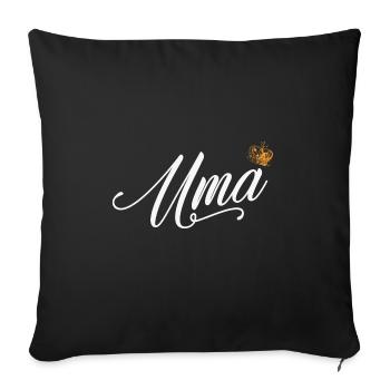 Nom Uma pour Femme Enfants Tout-petits - Uma Nom Personnalisé - Housse de coussin décorative 45 x 45 cm - noir - Devant