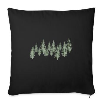 Baum -Bäume - Wald - Sofakissenbezug 45 x 45 cm - Schwarz - Vorne