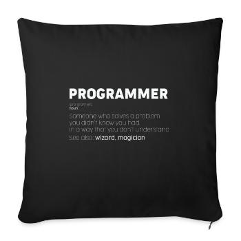 Programmeur Noun Drôle Codeur Humour Nerd - Housse de coussin décorative 45 x 45 cm - noir - Devant