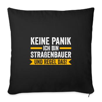 Straßenbauer Job Straßenbau Geschenk - Sofakissenbezug 45 x 45 cm - Schwarz - Vorne