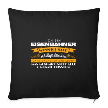 Eisenbahner Beruf Lokführer Geschenk - Sofakissenbezug 45 x 45 cm - Schwarz - Vorne
