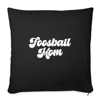 Baby-foot Maman Joueuse de baby-foot - Housse de coussin décorative 45 x 45 cm - noir - Devant