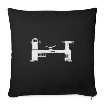 Tour à bois tournante - Housse de coussin décorative 45 x 45 cm - noir - Devant