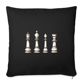 Schach - Sofakissenbezug 45 x 45 cm - Schwarz - Vorne