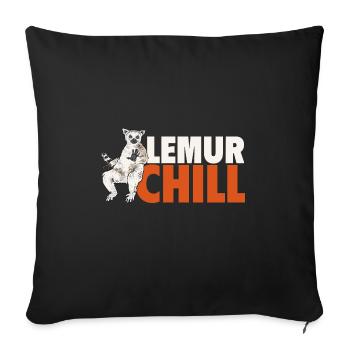 Lemur Catta Ring-tailed lemur - Sofa pillowcase 17,3'' x 17,3'' (45 x 45 cm) - black - Front