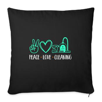 Aide domestique, femme de ménage, femme de ménage - Housse de coussin décorative 45 x 45 cm - noir - Devant