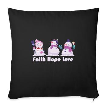 Faith Hope Love Religious Family Christmas - Sofa pillowcase 17,3'' x 17,3'' (45 x 45 cm) - black - Front