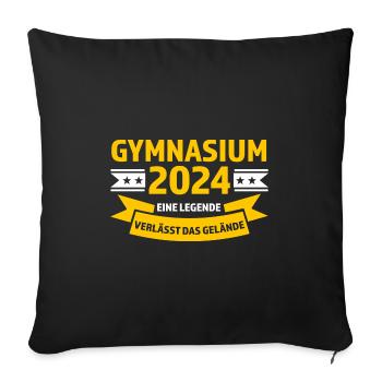 Gymnasium 2024 Schule bestanden Gymnasium Abschlus - Sofakissenbezug 45 x 45 cm - Schwarz - Vorne