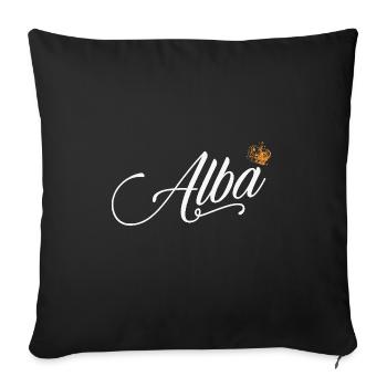 Alba Nom personnalisé pour les femmes Enfants Tout-petits - Alba - Housse de coussin décorative 45 x 45 cm - noir - Devant